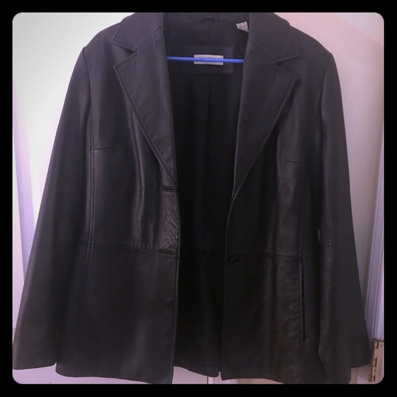 Genuine Real Leather Blazer - Picture 1 of 7